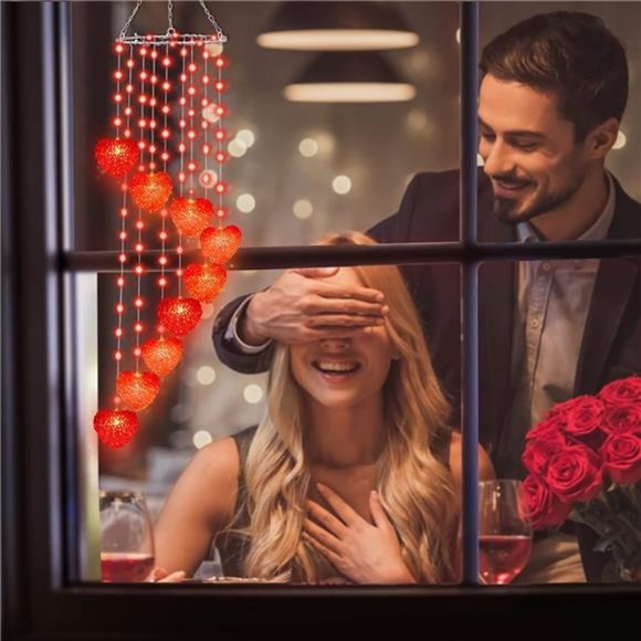 Valentines Day Lights Decorations, 38IN 118LED Lighted Wind Chime - Picture 6 of 6